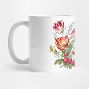 Sweet Floral Valentine with Strawberries Mug